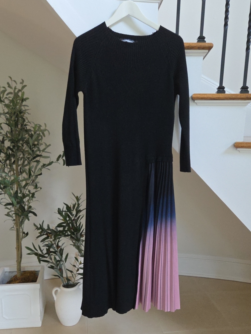 Dalia MacPhee Pleated Sweater Dress
